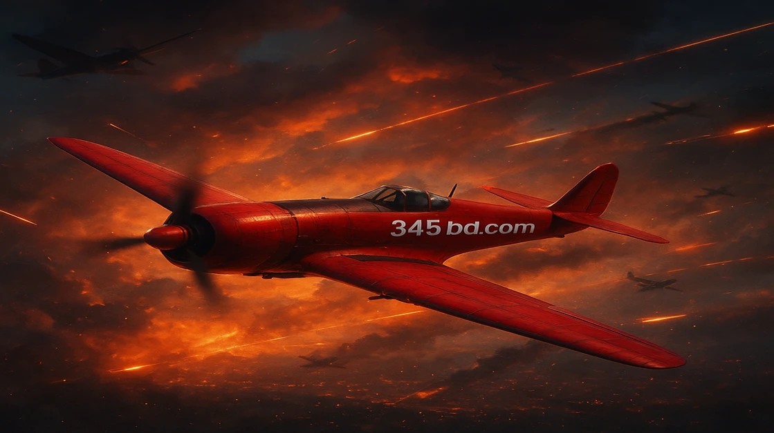 bd345 Aviator গেমটি নিয়ে একটি তীব্র বায়ু-যুদ্ধের দৃশ্য, যেখানে যুদ্ধবিমান ও বিস্ফোরণমুখী অ্যাকশন গেমিং-র উত্তেজনার প্রতিফলন ঘটে।